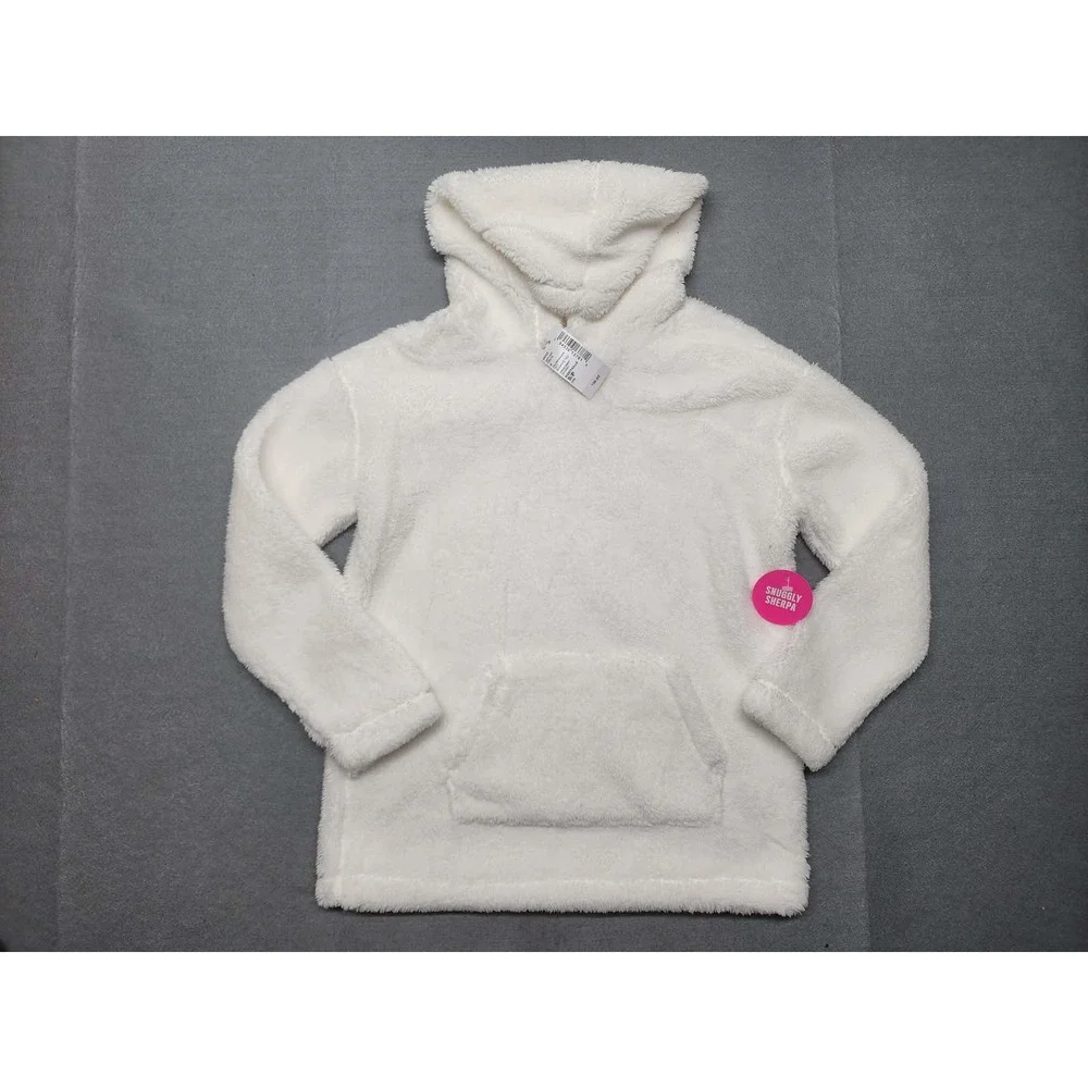 The Children's Place Kids White Snuggly Sherpa Fleece Hoodie Size 5/6 S New